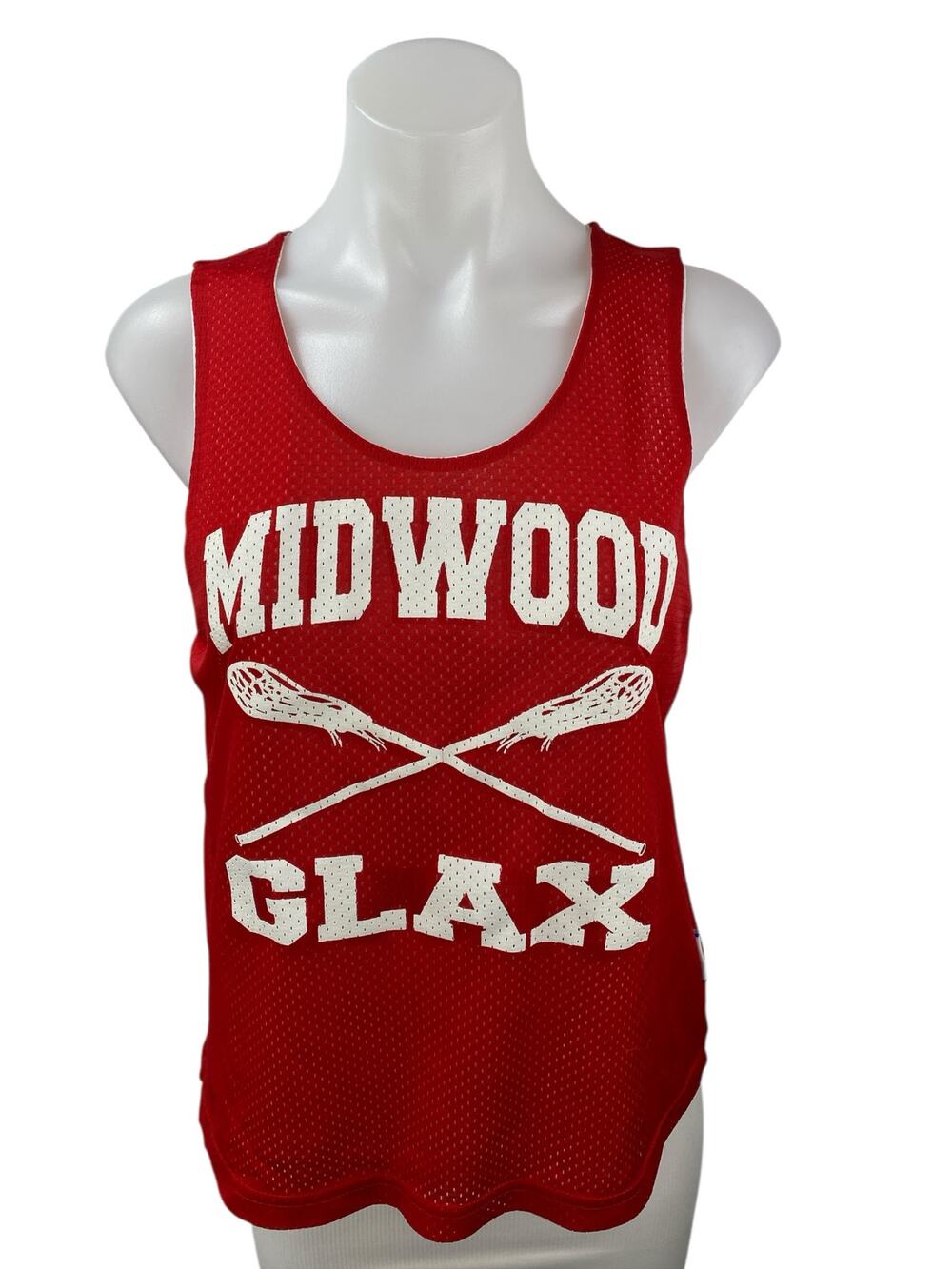 Warrior Women's Red Midwood Glax Lacrosse Sleeveless Crew Neck Tank Jersey Top M
